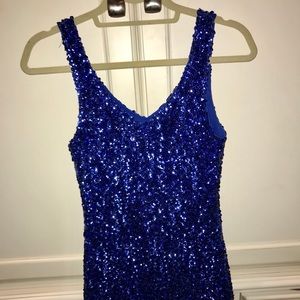 NYE 2019 Amber Blue Sequin Mini Dress